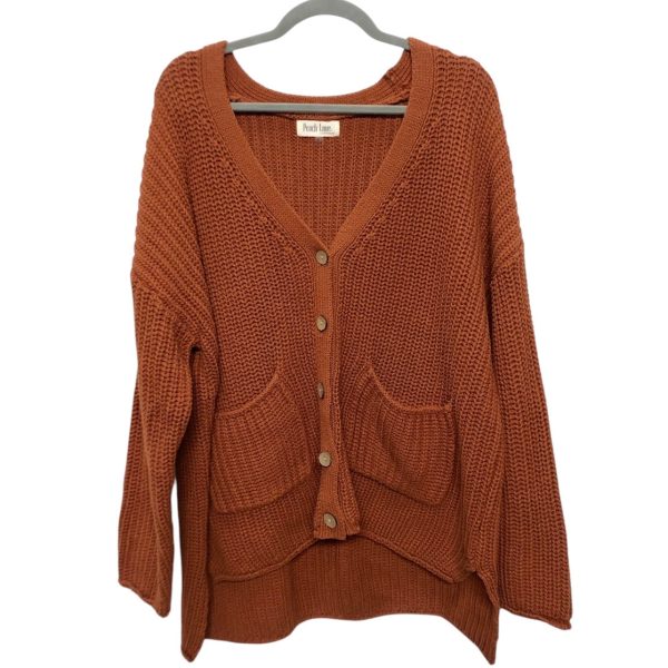 Sweater Cardigan By Peach Love Cream California In Brown, Size:L For Discount