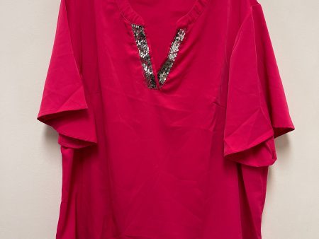 Top Short Sleeve By Shein In Pink, Size: 2x Online