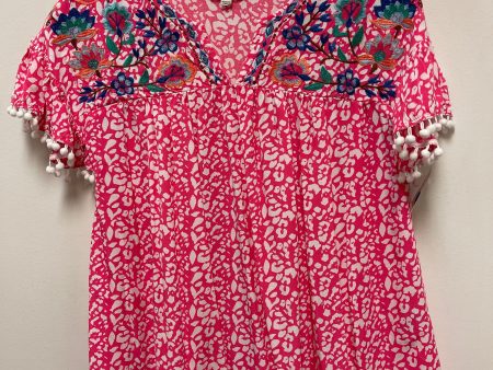 Top Short Sleeve By Umgee In Pink & White, Size: M Discount