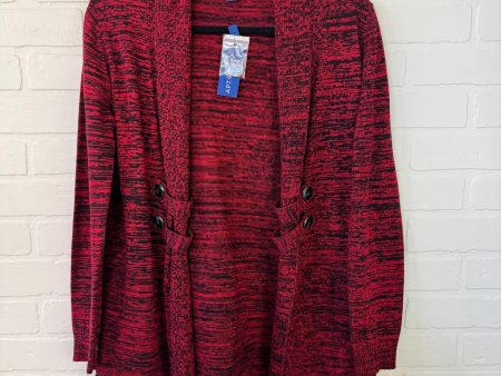 Sweater Cardigan By Apt 9 In Black & Red, Size: Mp For Cheap