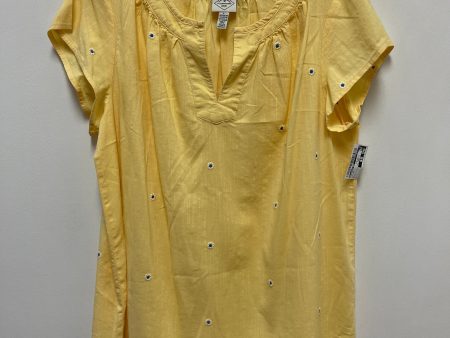 Top Short Sleeve By St Johns Bay In Yellow, Size: L Hot on Sale