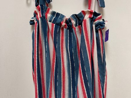 Blue & Red & White Top Sleeveless Entro, Size L on Sale