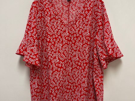 Top Short Sleeve By Shein In Red, Size: 3x Fashion