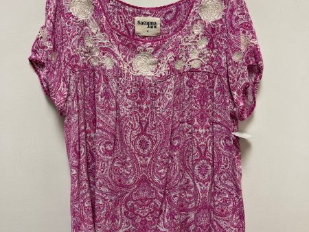 Top Short Sleeve By Savanna Jane In Purple, Size: 1x Online