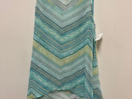 Blue & Green Top Sleeveless Clothes Mentor, Size L For Cheap