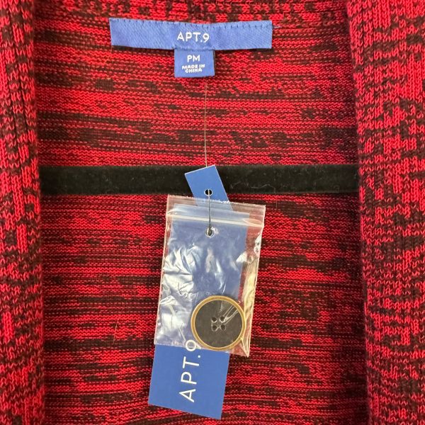 Sweater Cardigan By Apt 9 In Black & Red, Size: Mp For Cheap