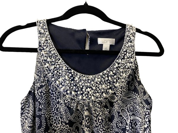 Blue & White Blouse Sleeveless Loft, Size 0 Supply