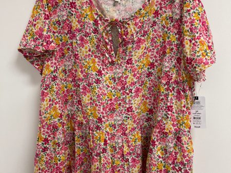 Top Short Sleeve By Terra & Sky In Floral Print, Size: 3x on Sale