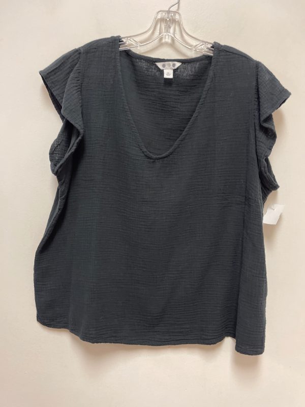 Top Short Sleeve By Three Dots In Black, Size: Xl For Discount