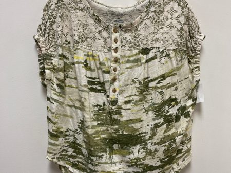 Top Short Sleeve By Pilcro In Green & White, Size: Xs Cheap