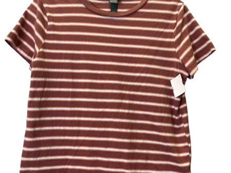 Top Short Sleeve By Wild Fable In Striped Pattern, Size: M Online Sale