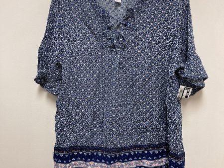 Top Short Sleeve By Old Navy In Blue & White, Size: L Online now