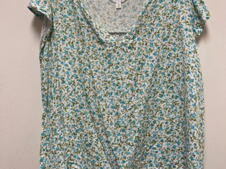 Blue & Green Top Short Sleeve Time And Tru, Size 2x Discount