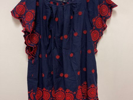 Blue & Red Top Short Sleeve Clothes Mentor, Size L Online Sale