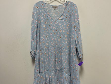 Blue Dress Casual Midi Wonderly, Size L Cheap