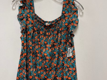 Blue & Orange Top Sleeveless Melloday, Size L Supply