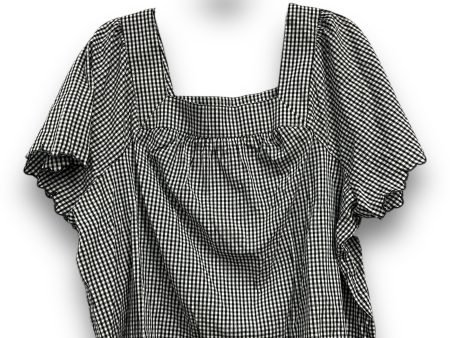 Top Short Sleeve By Tribal In Checkered Pattern, Size: Xlp Supply