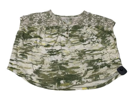 Top Short Sleeve By Pilcro In Green & White, Size: L For Cheap