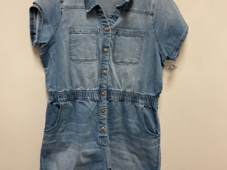 Romper By Celebrity Pink In Blue Denim, Size: 3x on Sale