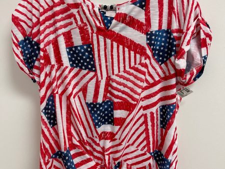 Blue & Red & White Top Short Sleeve Allison Daley, Size S Fashion